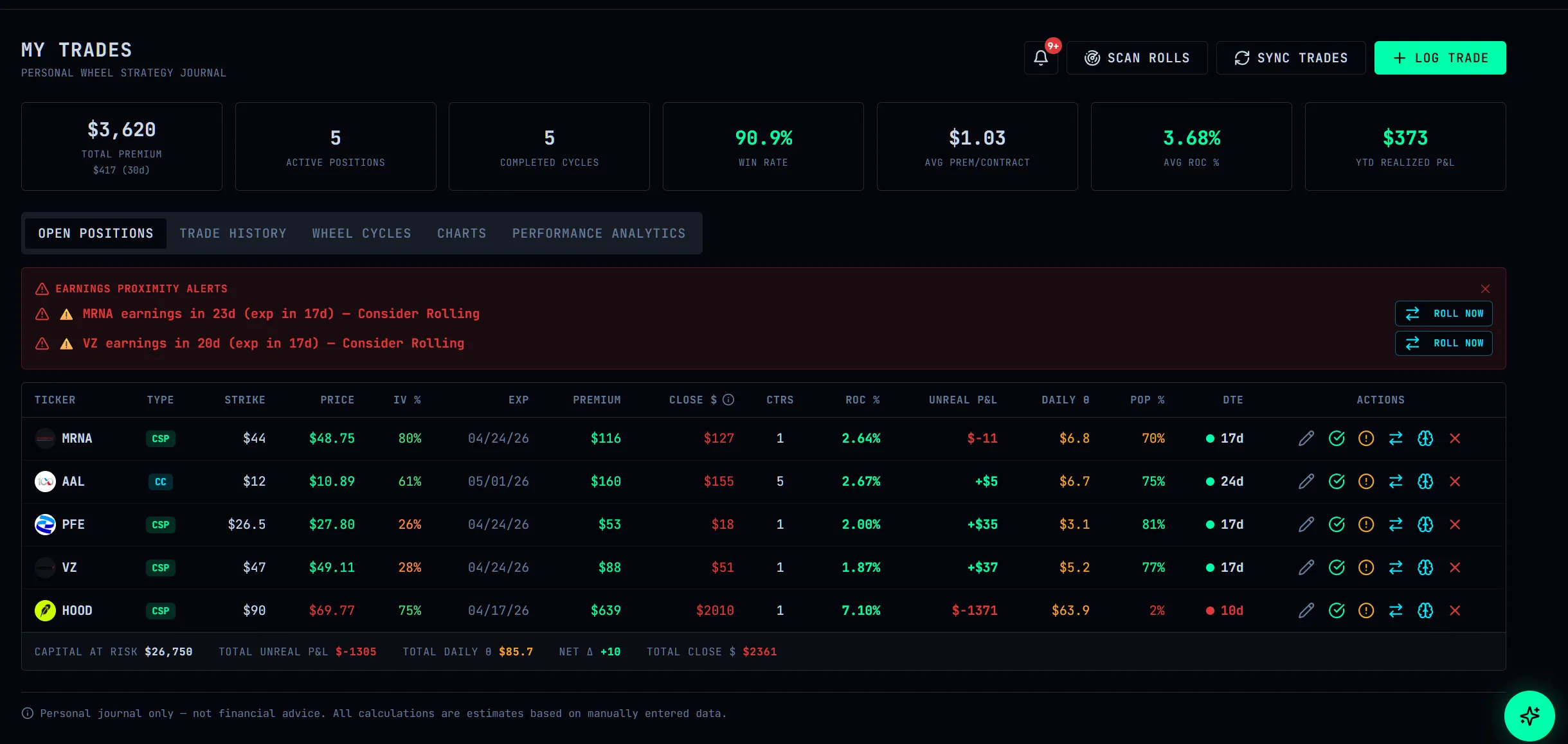 My Trades screenshot 1
