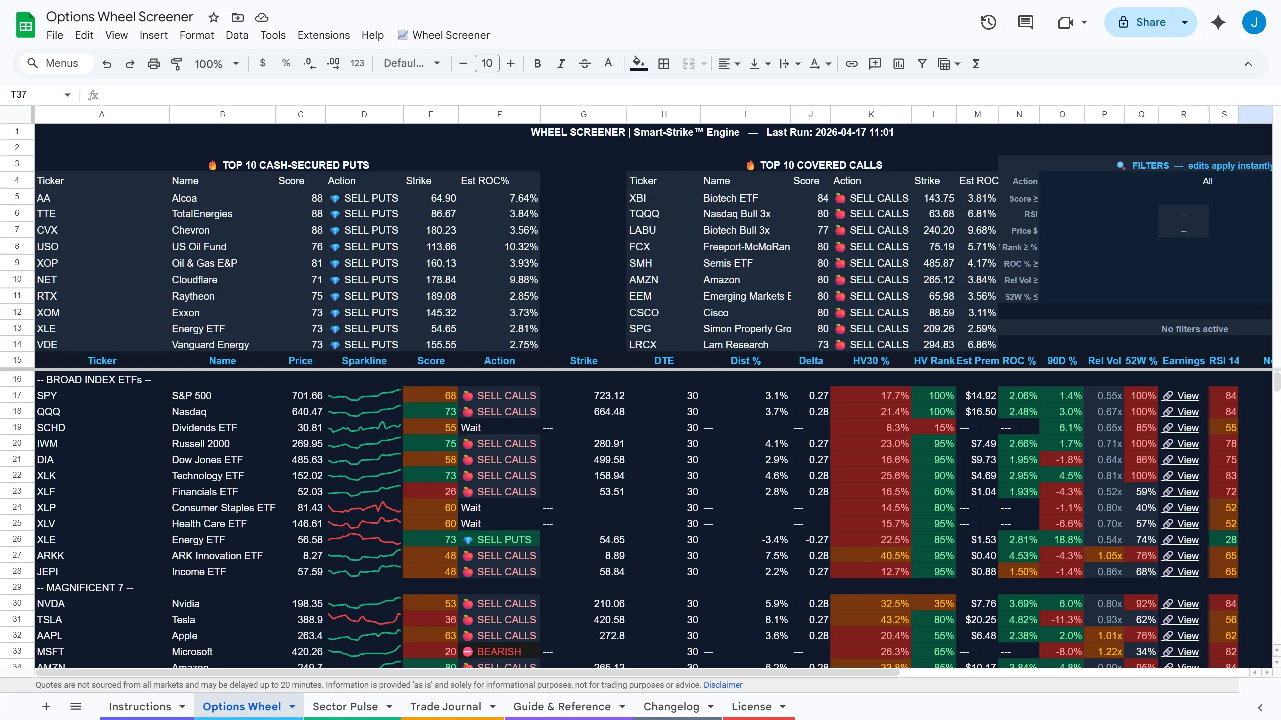 Screener — Full View