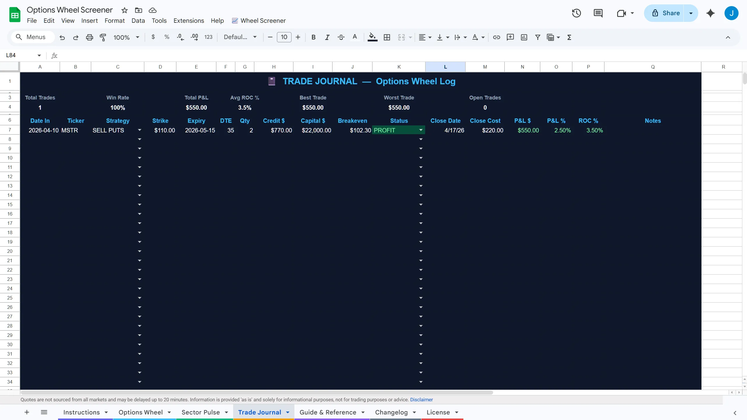 Trade Journal